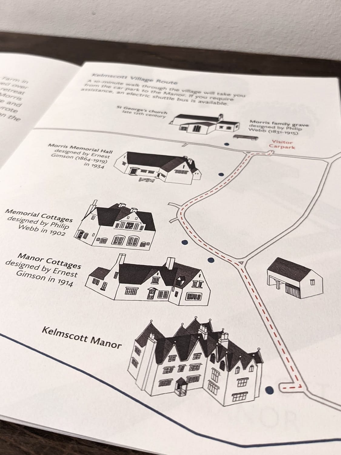 village map for Kelmscott, the summer residence of William Morris