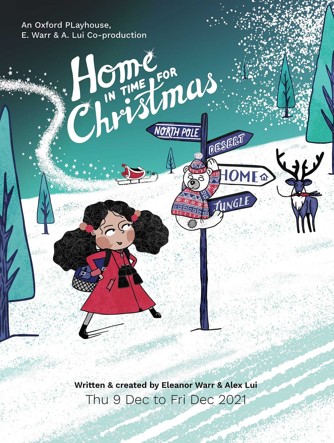 Home-in-Time-for-Christmas-for-The-Oxford-Playhouse_illustration by Kati-Lacey-Illustration