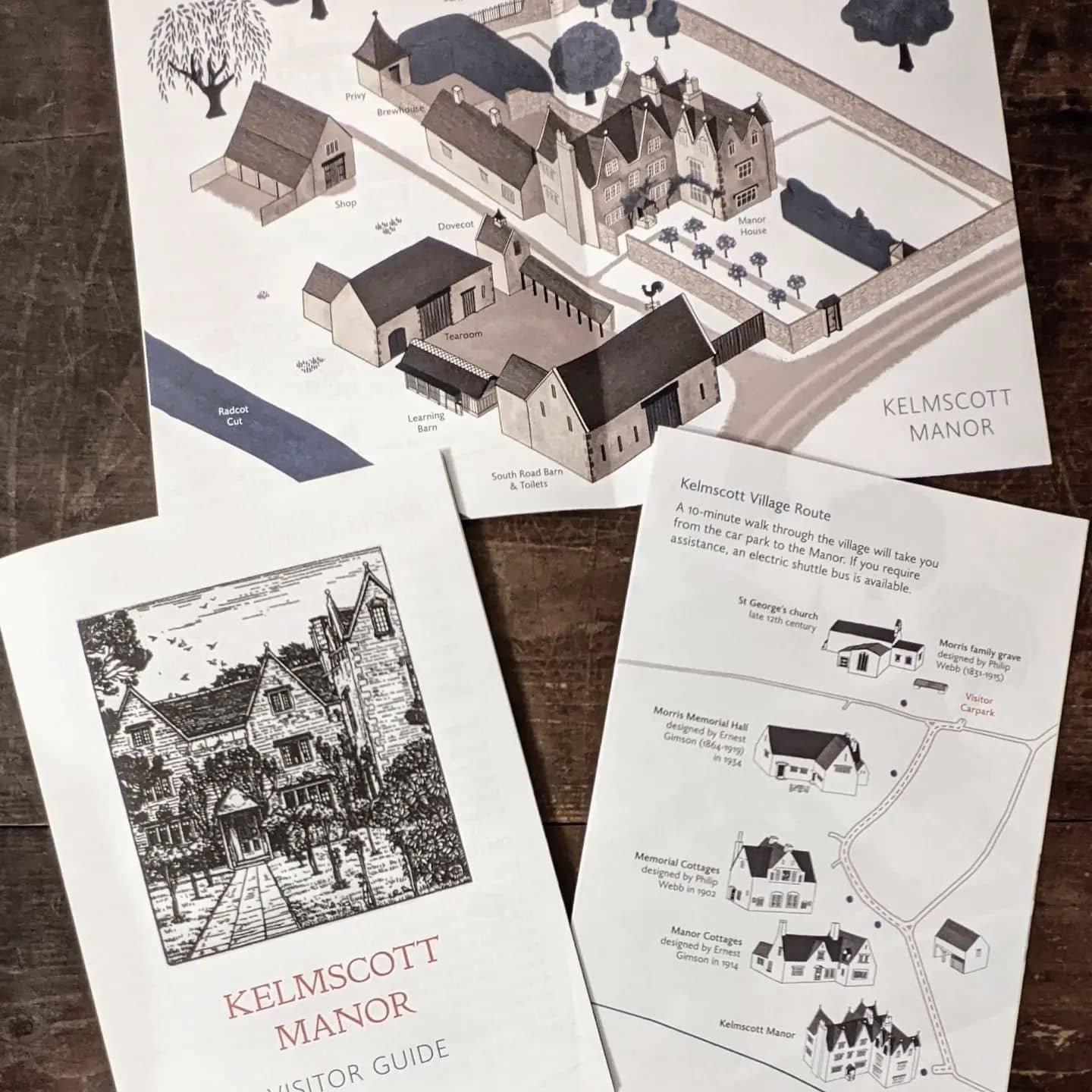 illustrated village map for Kelmscott