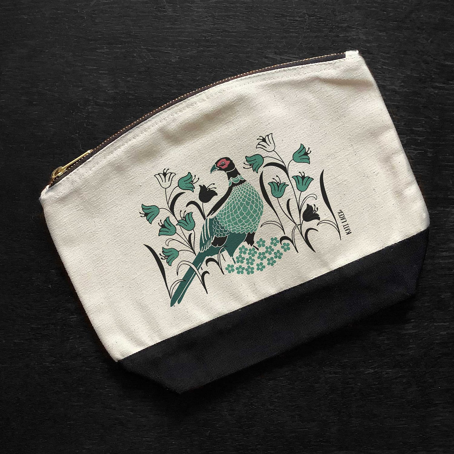 Pheasant on pouch-washbag-toiletry bag-pencil case-make up bag-storage bag for travel-medication bag-luxury