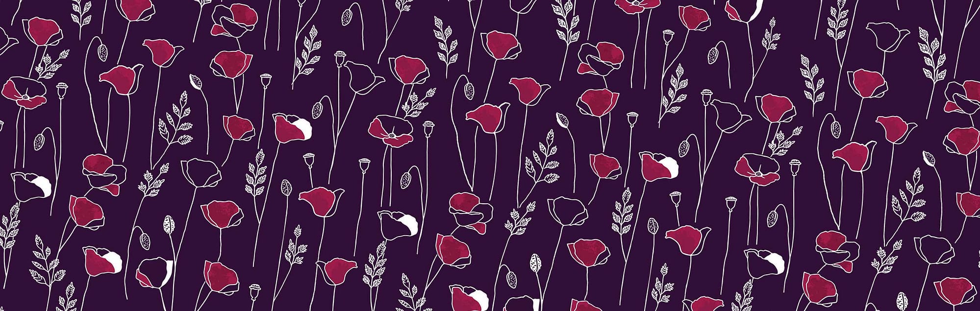 seamless pattern design with poppies