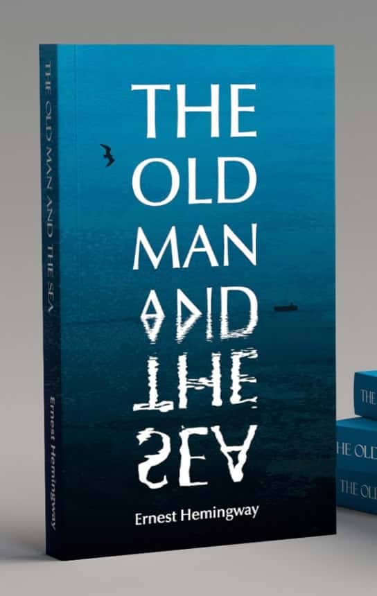 Typographical book cover design for The Old Man and the Sea 
